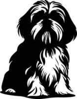 Lhassa apso silhouette vecteur