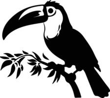 bec de quille toucan noir silhouette vecteur