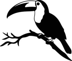 bec de quille toucan noir silhouette vecteur