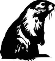 marmotte noir silhouette vecteur