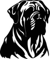 mastiff noir silhouette vecteur