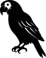 perroquet noir silhouette vecteur