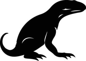reptile noir silhouette vecteur