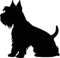 Écossais terrier noir silhouette vecteur