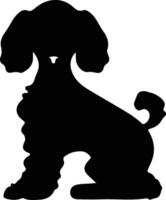 caniche noir silhouette vecteur