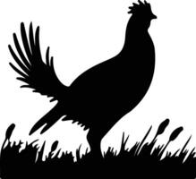 prairie poulet noir silhouette vecteur