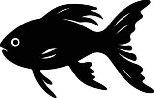poisson-poisson noir silhouette vecteur