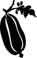 Papaye noir silhouette vecteur