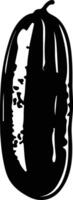 cornichon noir silhouette vecteur