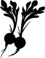 un radis noir silhouette vecteur