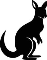 wallaby noir silhouette vecteur