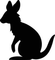 wallaby noir silhouette vecteur