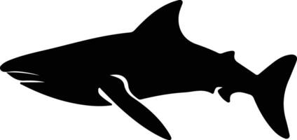 baleine requin noir silhouette vecteur