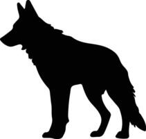 sauvage chien noir silhouette vecteur