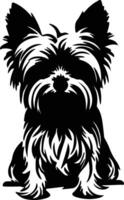 Yorkshire terrier noir silhouette vecteur