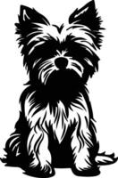 Yorkshire terrier noir silhouette vecteur