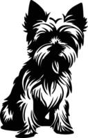 Yorkshire terrier noir silhouette vecteur