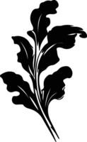 épinard noir silhouette vecteur