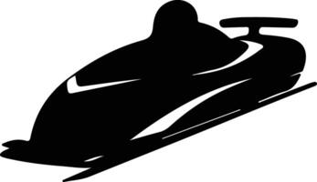 bobsleigh noir silhouette vecteur