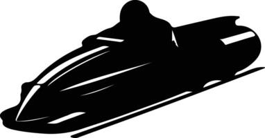 bobsleigh noir silhouette vecteur