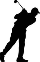 golfeur noir silhouette vecteur