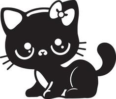 une mignonne chat silhouette vecteur icône