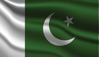 conception de drapeau moderne réaliste pakistan vecteur