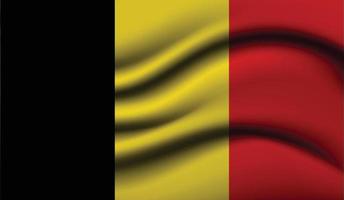conception de drapeau ondulant réaliste belgique vecteur