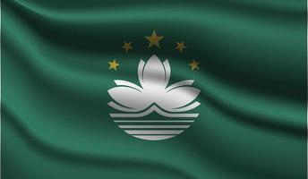 conception de drapeau moderne réaliste de macao vecteur