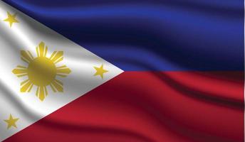 conception de drapeau moderne réaliste philippine vecteur