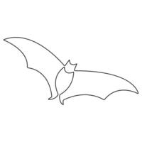 continu Célibataire ligne art dessin de mignonne en volant chauve souris pour la nature amoureux organisation contour vecteur illustration