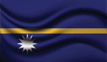 conception de drapeau ondulant réaliste nauru vecteur