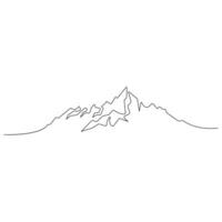 continu Célibataire ligne art dessin de Montagne paysage Haut vue de montures contour vecteur illustration