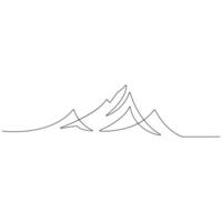 continu Célibataire ligne art dessin de Montagne paysage Haut vue de montures contour vecteur illustration