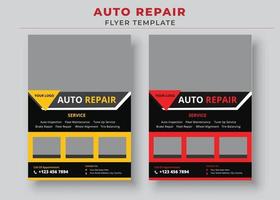 modèle de dépliant de réparation automobile, dépliant de service automobile vecteur