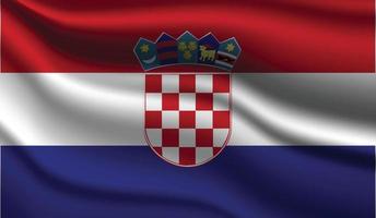conception de drapeau moderne réaliste de la croatie vecteur