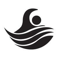 modèle de conception de vecteur de logo d'icône de natation