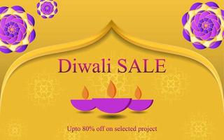 joyeux diwali - bannière de vente diwali colorée, illustration vectorielle de bannière de vente joyeux diwali, vecteur