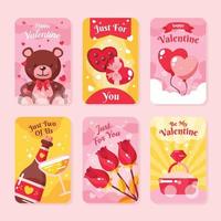 ensemble de jolies cartes de saint valentin vecteur