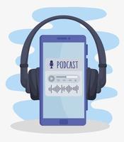 application de podcast sur smartphone vecteur