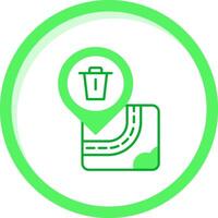 poubelle vert mélanger icône vecteur
