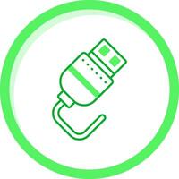 USB vert mélanger icône vecteur