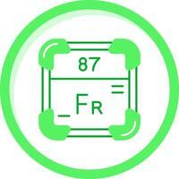 francium vert mélanger icône vecteur