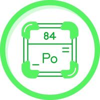 polonium vert mélanger icône vecteur