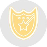 police badge glyphe multicolore autocollant icône vecteur