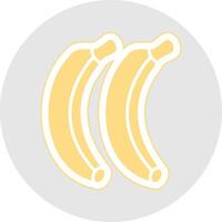 bananes glyphe multicolore autocollant icône vecteur