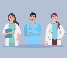 personnages de l'équipe médicale vecteur