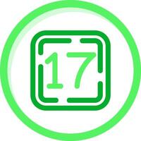 dix-sept vert mélanger icône vecteur