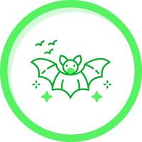 chauve souris vert mélanger icône vecteur