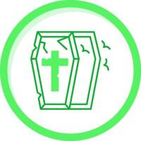 cercueil vert mélanger icône vecteur